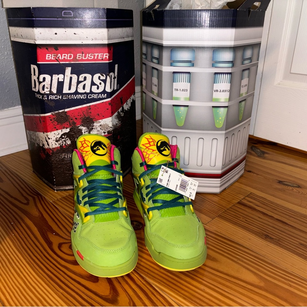 Lime green Jurassic park rebook sneakers never worn